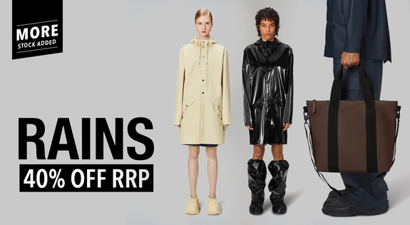 Shop the Rains More stock added 40% off RRP sale
