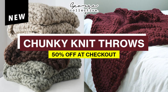 Shop the 50% off at Checkout - NEW Chunky Knit Throws! sale