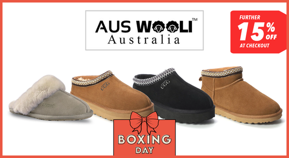 Shop the Aus Wooli UGGs & Slippers - Further 15% off at Checkout sale