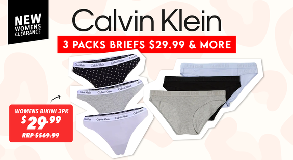 Shop the Calvin Klein - New Womens Clearance - 3 Packs Briefs $29.99 & More sale