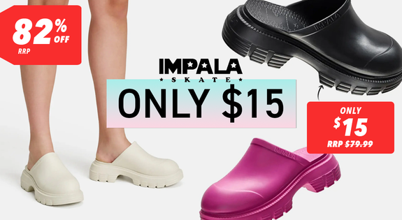 Shop the Impala Mules - Only $15 - 82% Off RRP sale