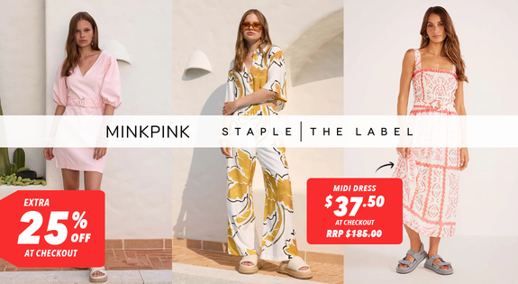 Shop the MinkPink & Staple The Label - Flash Sale - An Extra 25% Off At Checkout sale