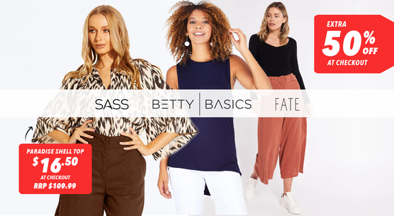 Shop the Betty Basics, Sass & Fate - 50% Off At Checkout sale