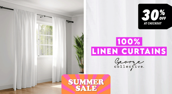 Shop the 30% off at checkout - 100% French Linen Curtains sale