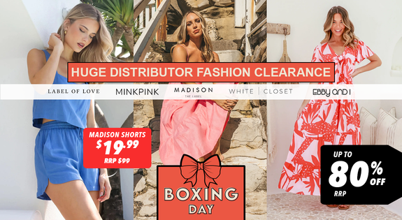 Shop the Huge Distributor Fashion Clearance - Up to 80% Off RRP sale