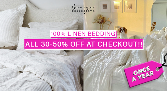 Shop the 100% Linen Bedding - ONCE A YEAR sale