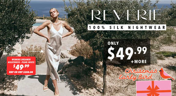 Shop the Reverie The Label - 100% Silk Nightwear Only $49.99 & More sale