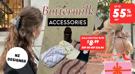 Shop the NZ Designed Buttermilk Accessories - Up to 55% Off RRP sale