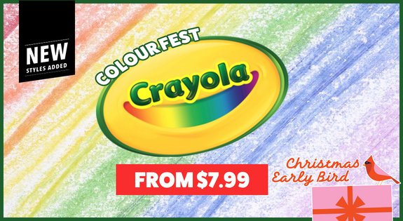 Shop the Crayola Colour Fest! New Styles Added sale