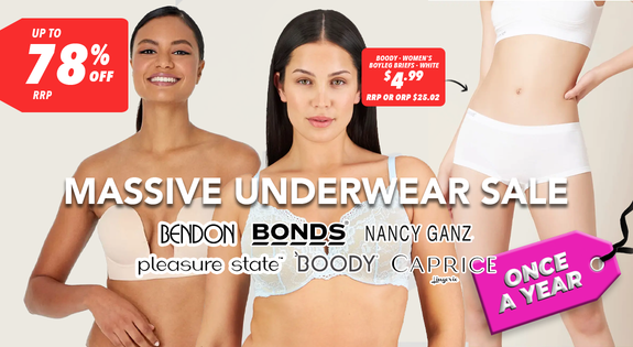 Shop the Massive Underwear Sale - Up to 78% Off RRP sale