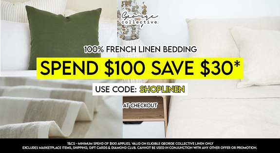 Shop the Spend $100 & Save $30 - 100% French Linen sale