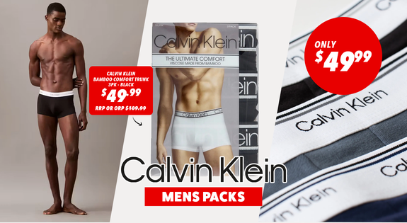 Shop the Calvin Klein Mens Packs Now only $49.99 sale