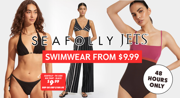 Shop the Seafolly & Jets Swimwear - from $9.99 - 48 hours only sale