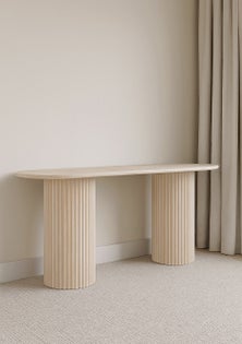 George Collective - Celine Console Table 120cm -  Travertine Look