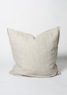 George Collective - 100% European Flax Linen Euro Pillowcase - Olive Stripe