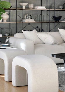 George Collective - Curve Footstool - White Boucle