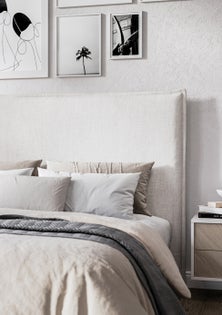 George Collective - 100% Linen Slip Cover Headboard - Super King - White