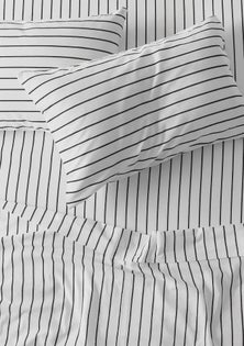 George Collective - 100% Cotton Sheet Set - Queen - Slate Stripe