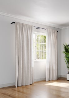 George Collective - 100% Linen Pencil Pleat Curtain Pair - W150 x D221cm - Natural