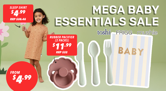Shop the Mega Baby Essentials Sale - Big Brands from $4.99 sale