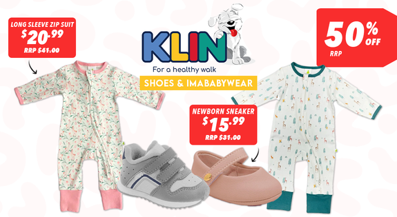 Shop the Klin Kids Shoes & Imababywear - 50% off RRP sale