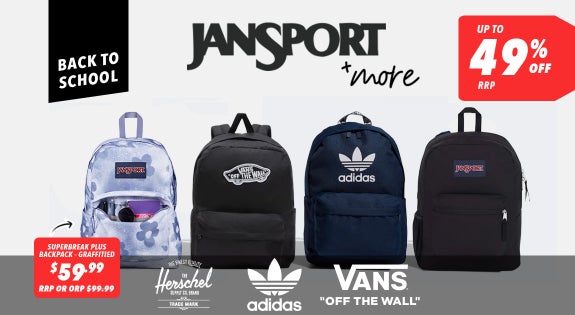 Shop the Back to School Steals - Jansport, Vans & More - Up to 49% Off RRP sale