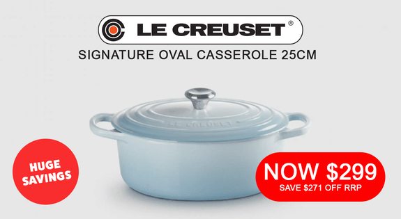 Shop the Le Creuset - Signature Oval Casserole 25cm - Huge Savings - now $299 (Save $271 off RRP) sale