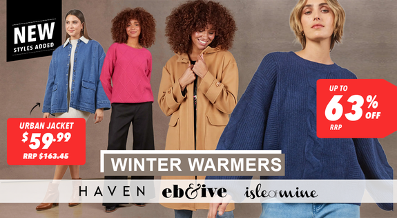 Shop the NEW Added! Winter Warmers up to 63% off RRP sale