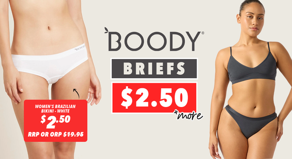 Shop the Boody briefs now $2.50 sale