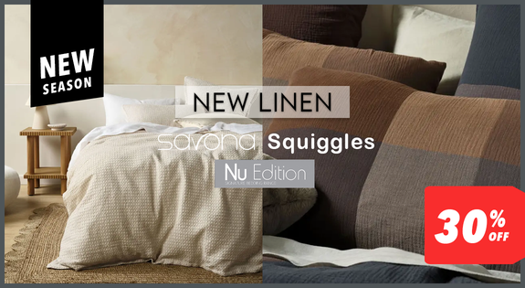Shop the New Season, New Linen: Featuring Nu Edition, Savona & Squiggles sale