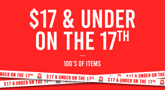 Shop the $17 & Under on the 17th sale