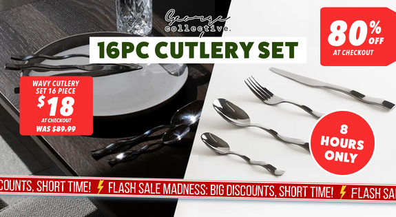 Shop the 16pc Cutlery Set 80% off 8 HOURS ONLY sale