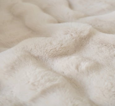 George Collective - SUPERSOFT Bubble Faux Rabbit Large Fur Throw - Natural Latte