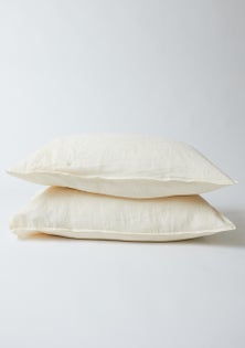 George Collective - 100% European Flax Linen Pillowcase Pair - Shortbread