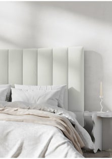 George Collective - Ribbed Velvet Headboard - Queen - Off White