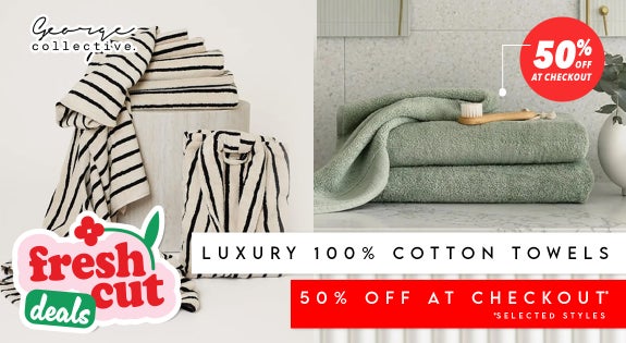 Shop the 50% off Luxury Towels *Selected styles at checkout sale