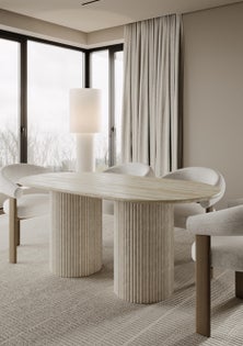 George Collective - Celine Dining Table 180cm -  Travertine Look
