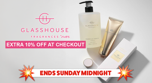 Shop the FLASH SALE - Glasshouse Extra 10% off at checkout - ENDS SUNDAY MIDNIGHT sale
