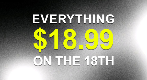 Shop the Everything $18.99 on the 18th sale