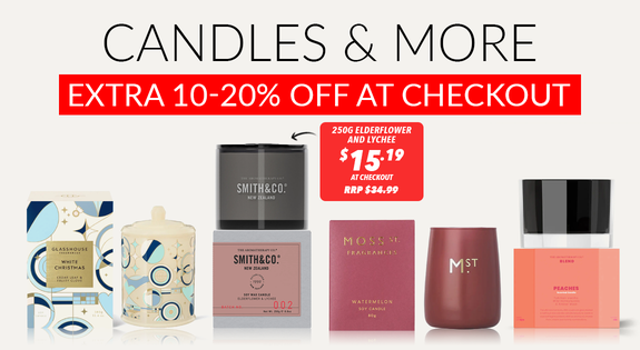 Shop the Candles & More EXTRA 10-20% Off at cart sale