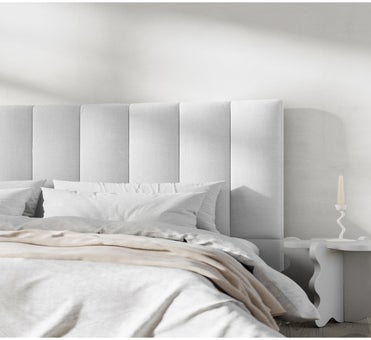 George Collective - Ribbed Headboard - King - White Linen Look