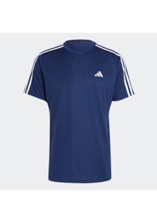 adidas - Men Train Essentials 3-Stripes Training Tee - Dark Blue / White