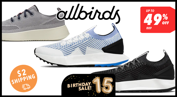 Shop the allbirds - Up to 49% Off RRP + $2 Shipping sale