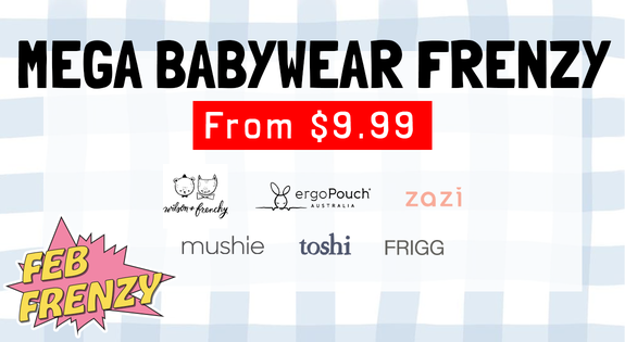 Shop the Mega Babywear Feb Frenzy - From $9.99 sale