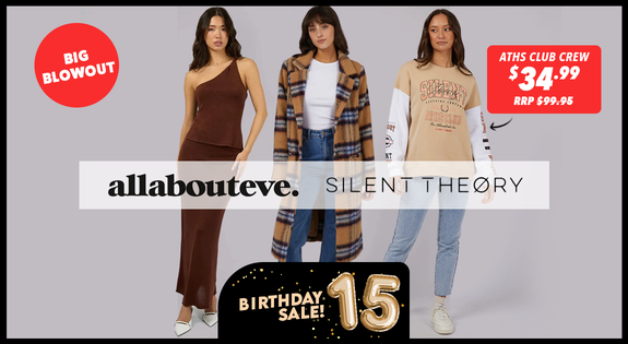 Shop the All About Eve & Silent Theory Big Birthday Blowout! sale