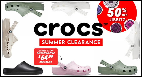 Shop the Crocs Summer Clearance + 50% off Jibbitz! sale