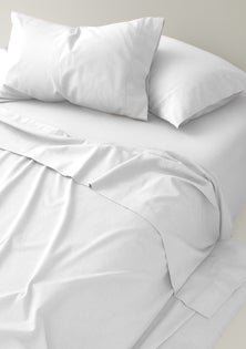 George Collective - 100% Cotton Sheet Set - Super King - White