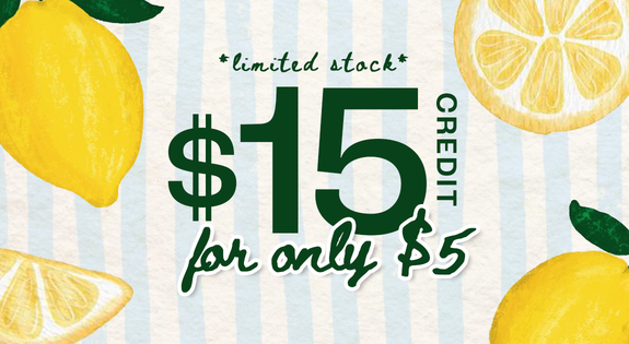 Shop the $5 for $15 credit sale