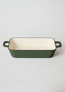 George Collective - Cast Iron Roasting Dish 34cm - Matte Olive
