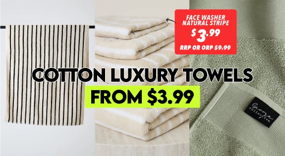 Shop the 100% Cotton Luxury Towels From $3.99 sale